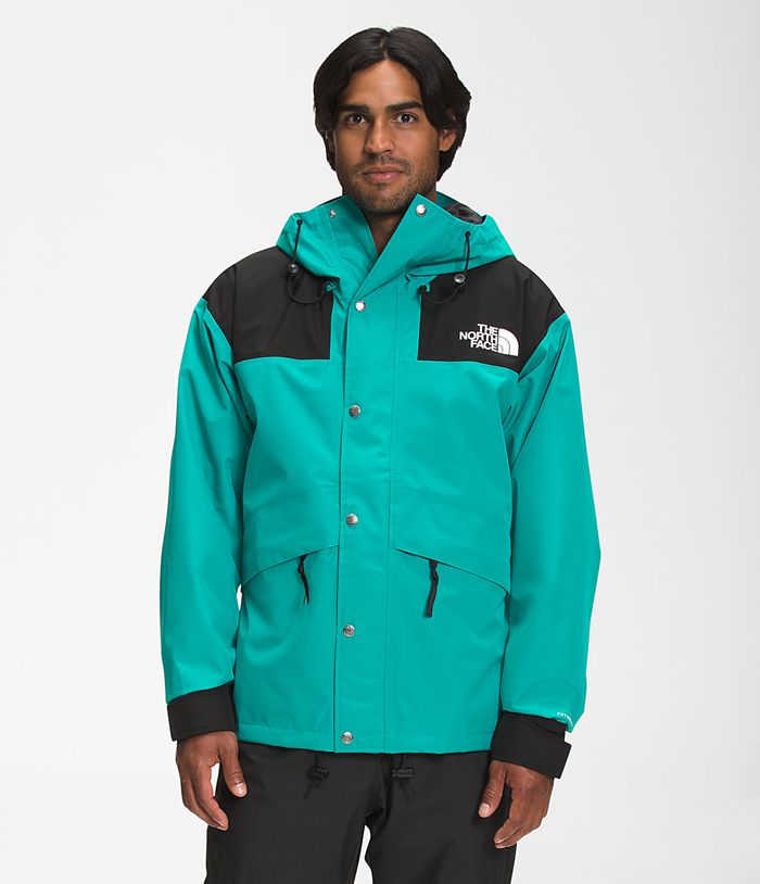 The North Face Mens Rain Jacket Retro 1986 FUTURELIGHT™ Mountain 483QHICRV - Green/Black